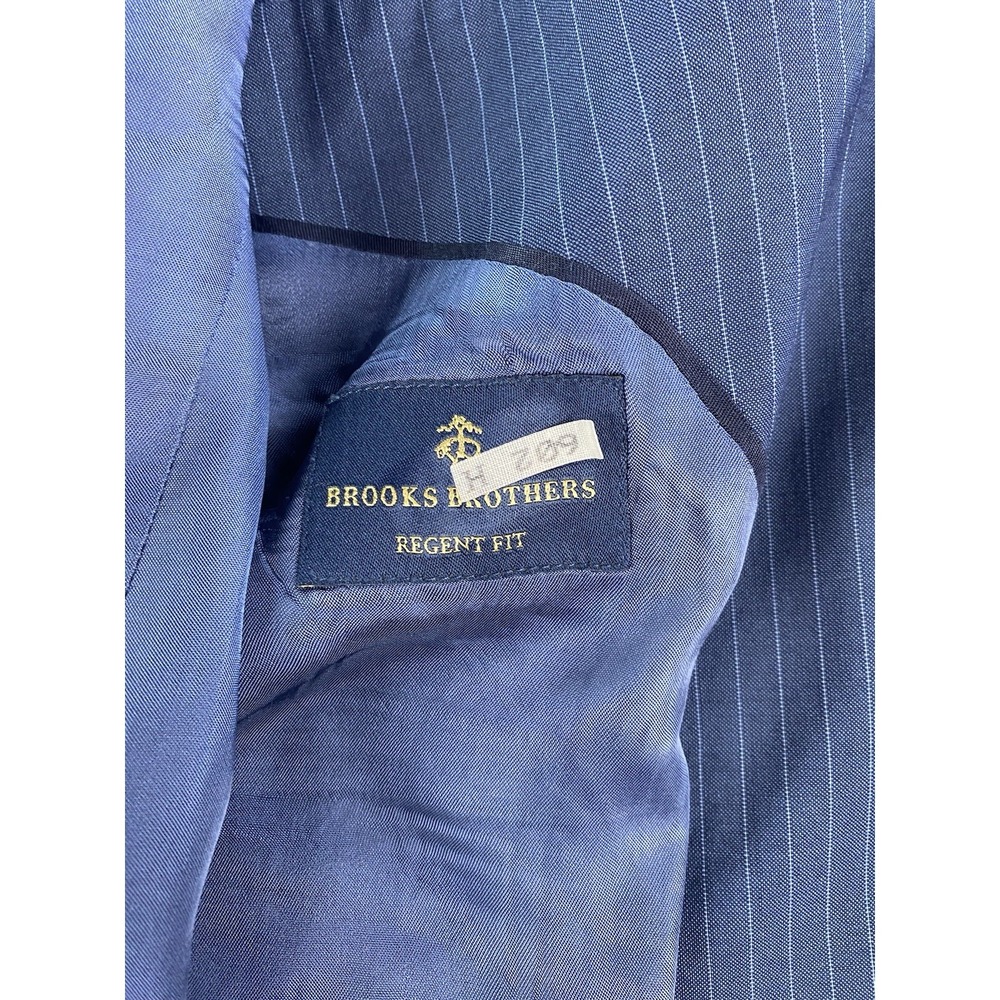 Brooks Brothers Suit Jacket 42 R Blue Wool Striped Tellegno 1900 Regent Italy - Picture 10 of 16